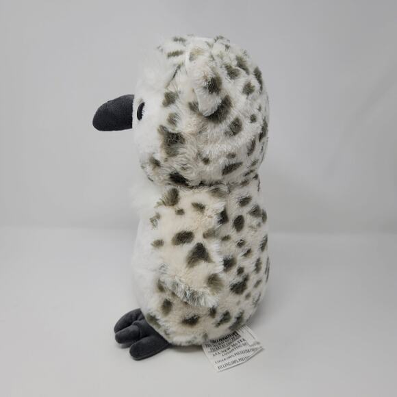 Snowy Owl Plush White Grey Spots Gold Glitter Eyes Books a Million Appx 13 inch - Picture 7 of 9